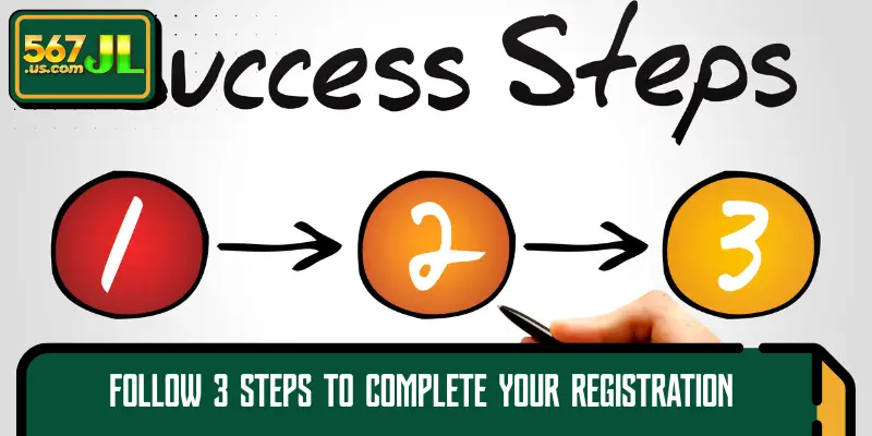 Follow 3 steps to complete your registration